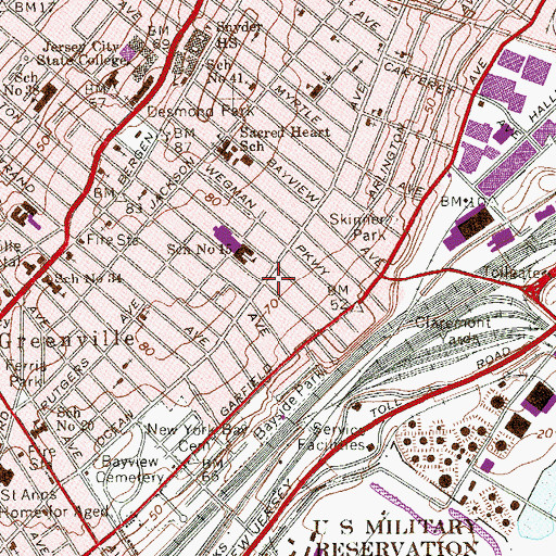 Topographic Map of Jersey City Fire Department Engine 2 Ladder 4, NJ