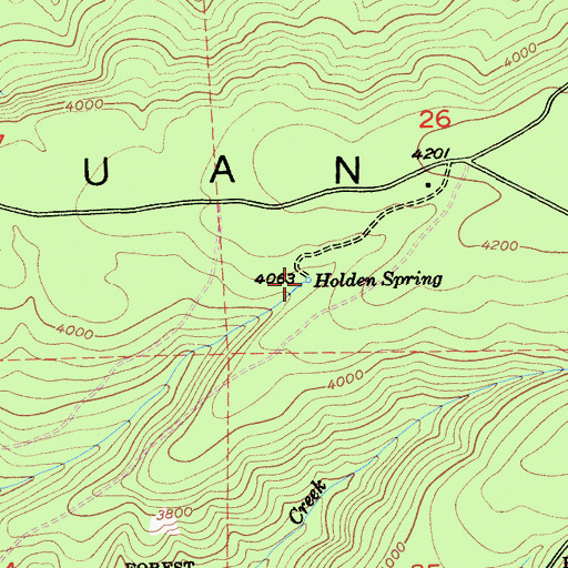 Topographic Map of Holden Springs, CA