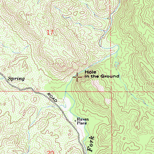 Topographic Map of Hole in the Ground, CA