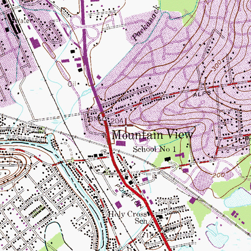 Topographic Map of Wayne Fire Department Property Owner League Fire Company 2, NJ