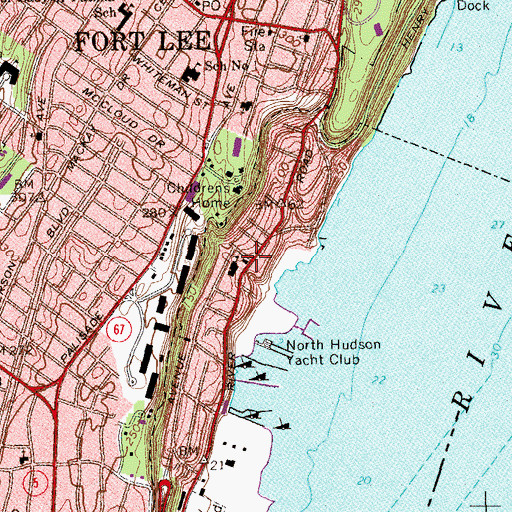 Topographic Map of Edgewater Fire Department Firehouse 1, NJ
