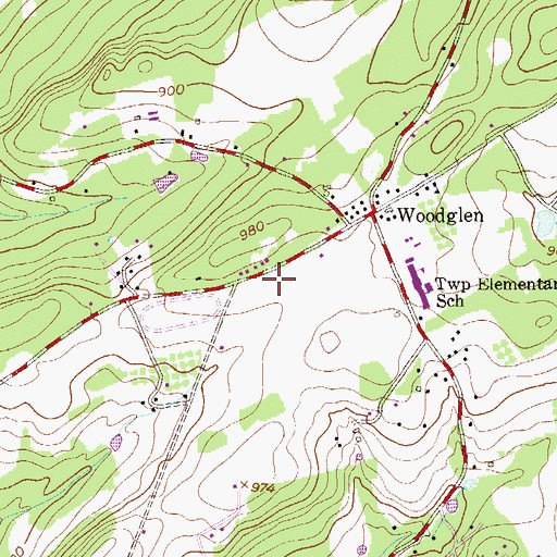Topographic Map of Lebanon Township First Aid Squad, NJ