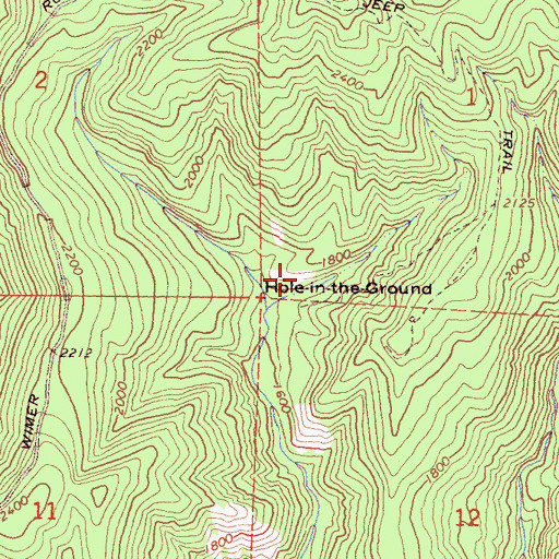 Topographic Map of Hole-In-The Ground, CA