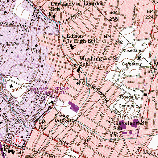 Topographic Map of West Orange Fire Department Station 2, NJ