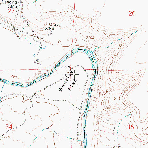 Topographic Map of Beasley Flat, AZ