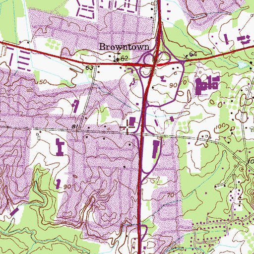 Topographic Map of South Old Bridge Volunteer Fire Company Engine 2, NJ