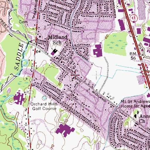 Topographic Map of Paramus Fire Company 3, NJ