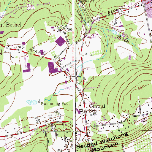 Topographic Map of Warren Township Volunteer Fire Department - Mount Bethel Volunteer Fire Company #1, NJ