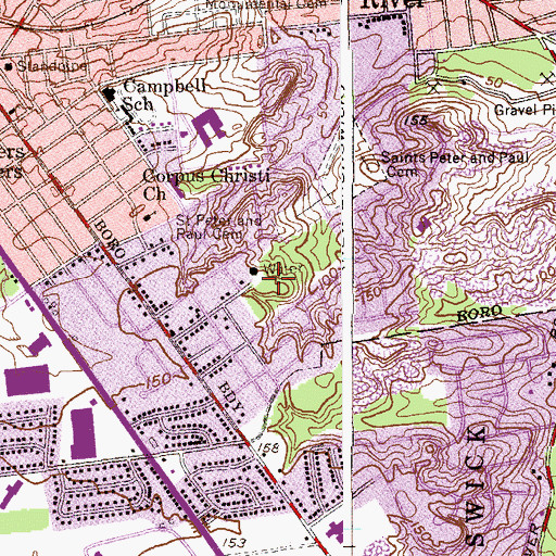Topographic Map of South River Fire Station 2 Summit Fire House, NJ