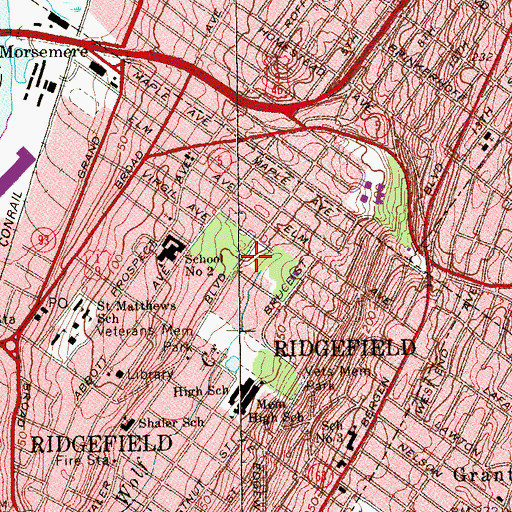 Topographic Map of Ridgefield Fire Department Special Operations Building, NJ
