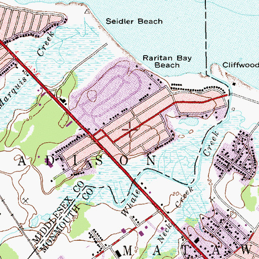 Topographic Map of Laurence Harbor Fire Department Substation, NJ