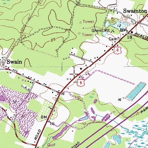 Topographic Map of Middle Township Fire District 1 Station 2, NJ