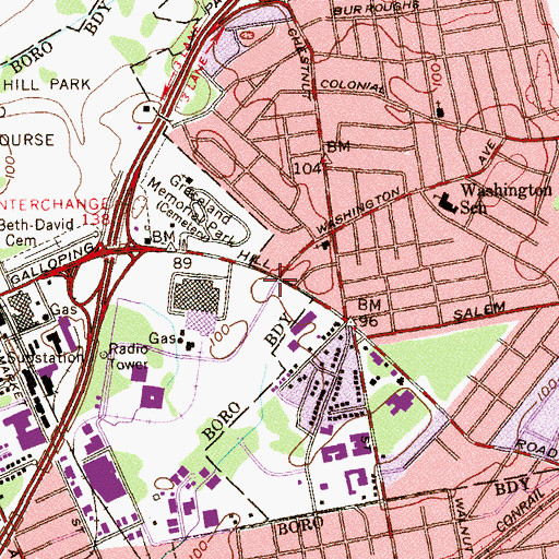 Topographic Map of Schering - Plough Emergency Fire Brigade, NJ