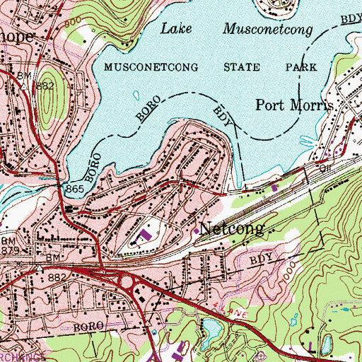 Topographic Map of Netcong Fire Department Hilltop Fire Company 2, NJ