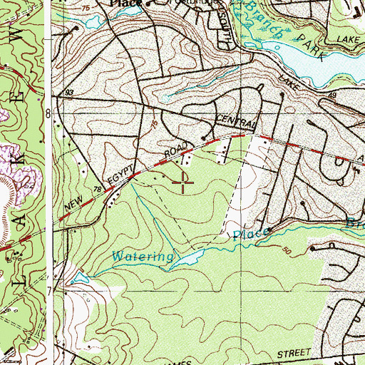 Topographic Map of Lakewood Township Fire Department Substation 66 - 1, NJ