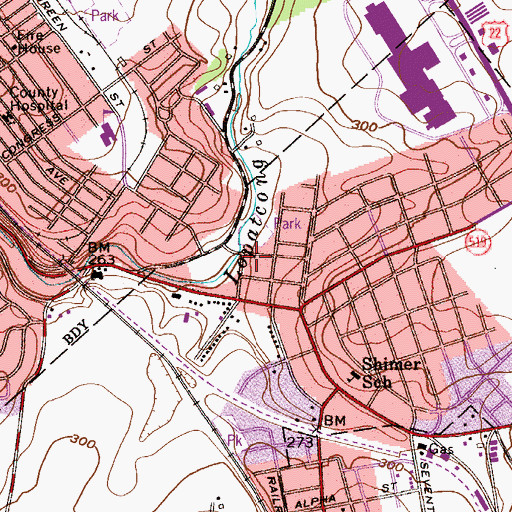 Topographic Map of Pohatcong Township Fire Department, NJ