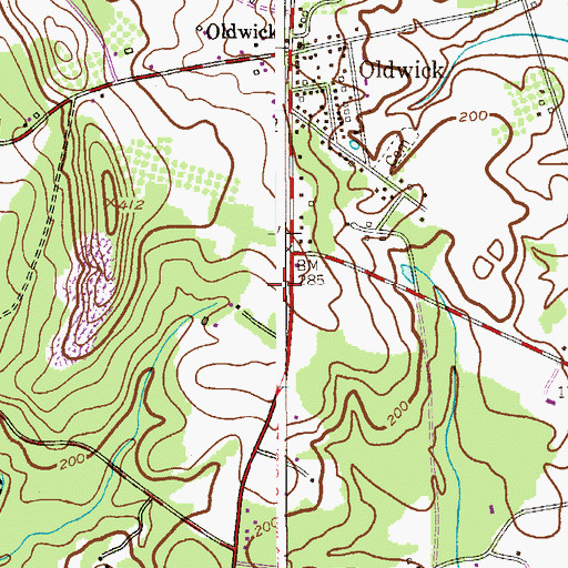 Topographic Map of Oldwick Fire Company Station 24, NJ
