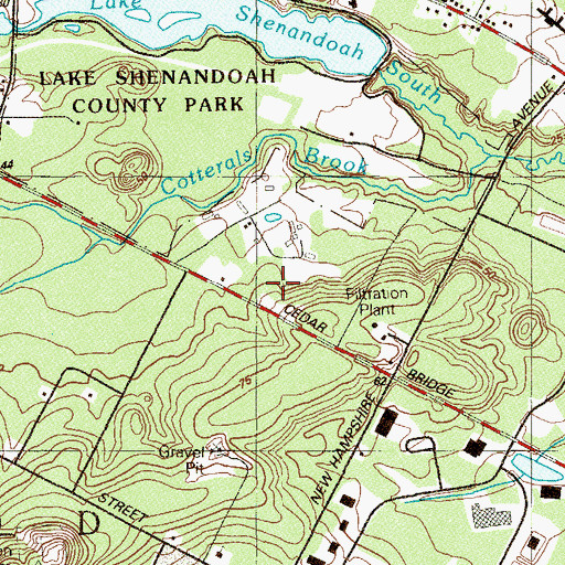 Topographic Map of Lakewood Township Fire Department Station 74, NJ