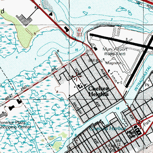 Topographic Map of Atlantic City Fire Department Station 5, NJ