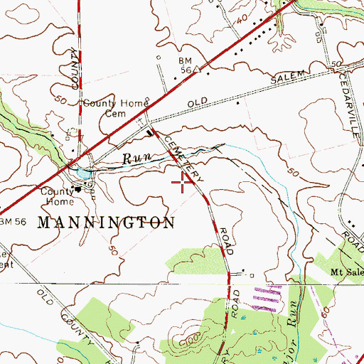 Topographic Map of Salem County Fire Training School, NJ