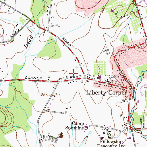 Topographic Map of Liberty Corner Fire Company, NJ