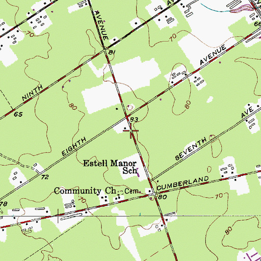 Topographic Map of Estell Manor Volunteer Fire Company, NJ