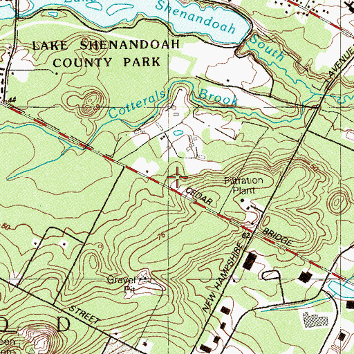 Topographic Map of Lakewood Township Fire Department Station 68, NJ