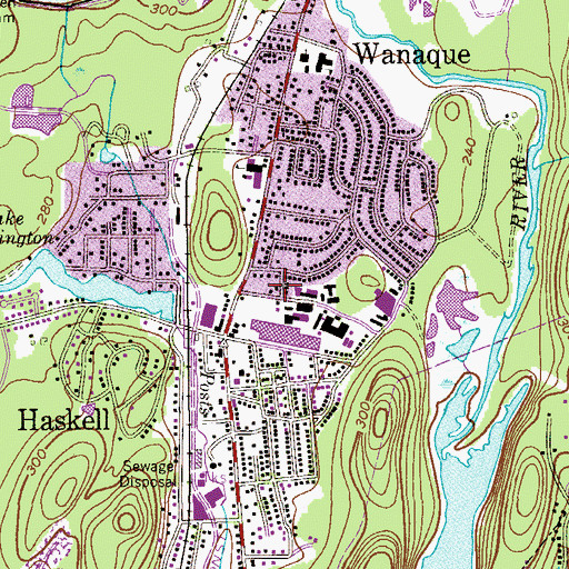 Topographic Map of Haskell Fire Company Number 2, NJ