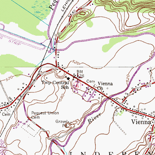 Topographic Map of Independence Volunteer Fire Department, NJ
