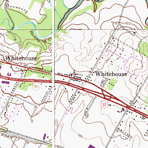 Topographic Map of East Whitehouse Fire Department, NJ