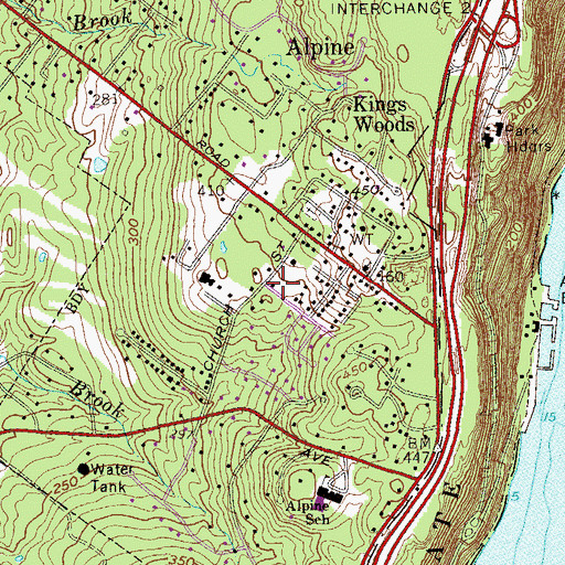 Topographic Map of Reliance Fire Company Alpine Fire Department, NJ