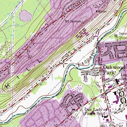 Topographic Map of Chatham Township Volunteer Fire Department Station 1, NJ