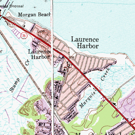 Topographic Map of Laurence Harbor Fire Department, NJ