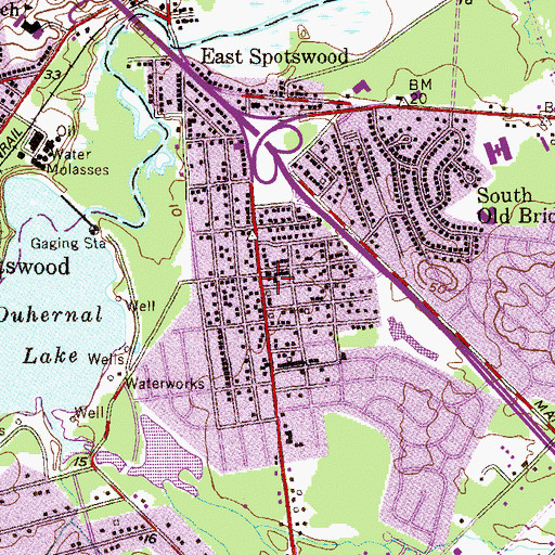 Topographic Map of South Old Bridge Volunteer Fire Company Engine 1, NJ