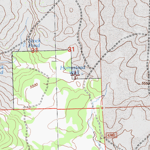 Topographic Map of Homestead Well, CA