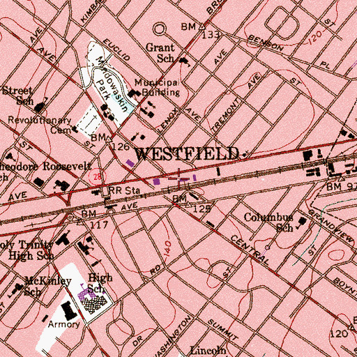 Topographic Map of Union County Fire Science Training Academy, NJ