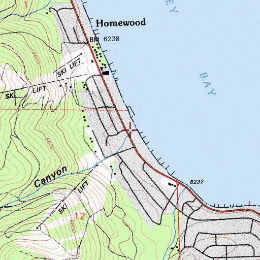 Topographic Map of Homewood Canyon, CA