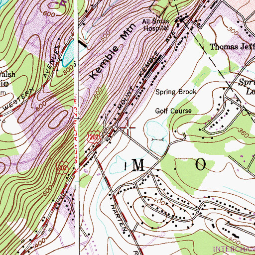 Topographic Map of Morris Township Fire Department Mount Kemble Fire Station, NJ
