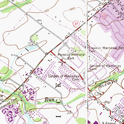 Topographic Map of North Brunswick Volunteer Fire Company 3, NJ