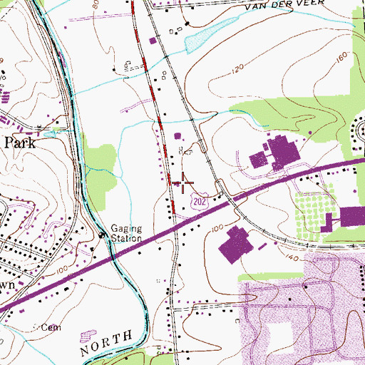 Topographic Map of Country Hills Fire Volunteer Company Station 1, NJ