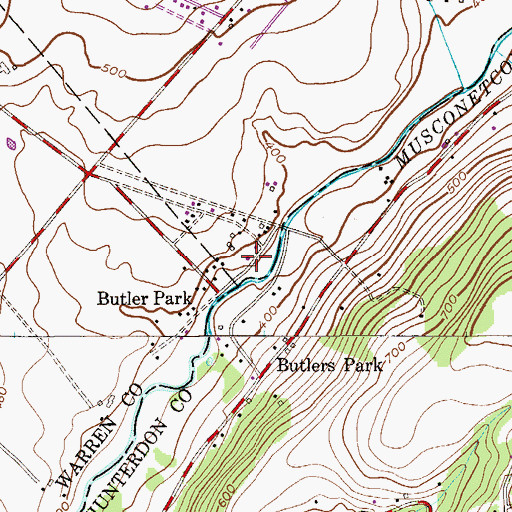 Topographic Map of Butler Park Fire Rescue Company, NJ