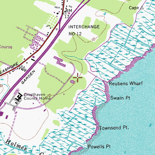 Topographic Map of Cape May County Fire Academy, NJ