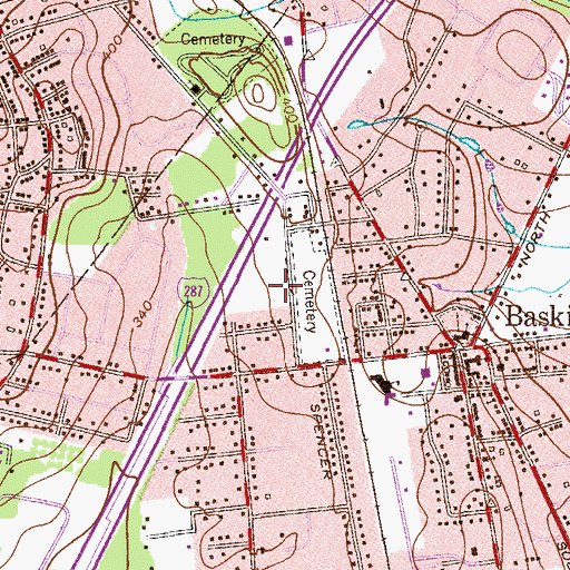 Topographic Map of Basking Ridge Fire Company 1 and First Aid Squad, NJ