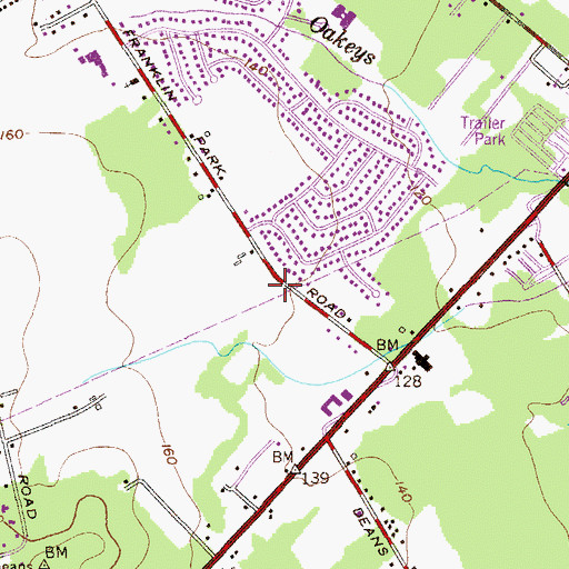 Topographic Map of Kendall Park Volunteer Fire Company Substation, NJ