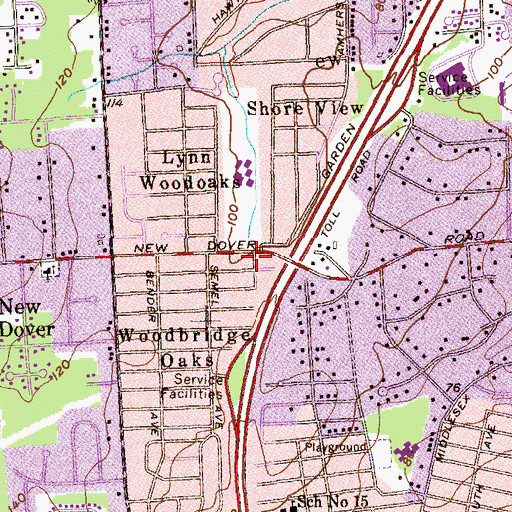 Topographic Map of Iselin Chemical Hook and Ladder Volunteer Fire Department House 2, NJ