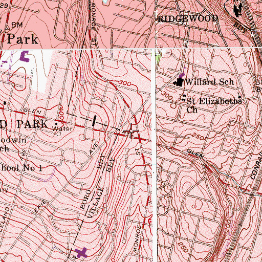 Topographic Map of Ridgewood Fire Department Engine 31, NJ