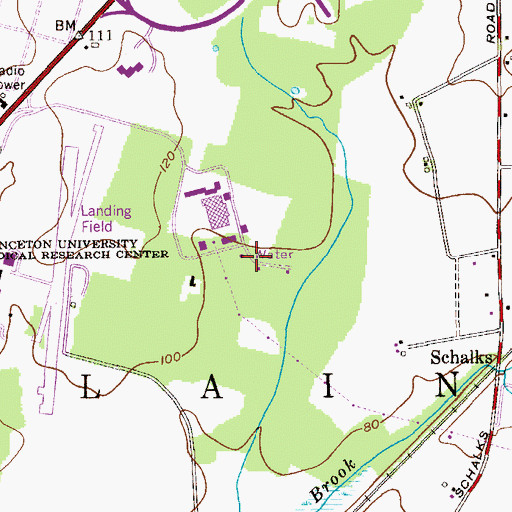 Topographic Map of Princeton Plasma Physics Lab Fire Department, NJ