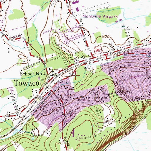 Topographic Map of Towaco Fire Department, NJ