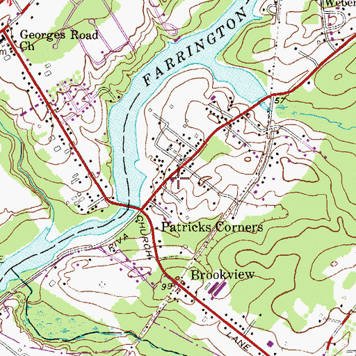 Topographic Map of East Brunswick Fire District 3 Brookview Volunteer Fire Company House 1 and House 2, NJ
