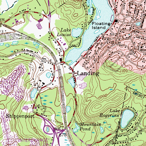 Topographic Map of Roxbury Township Fire Department Chemical Engine Company 3, NJ